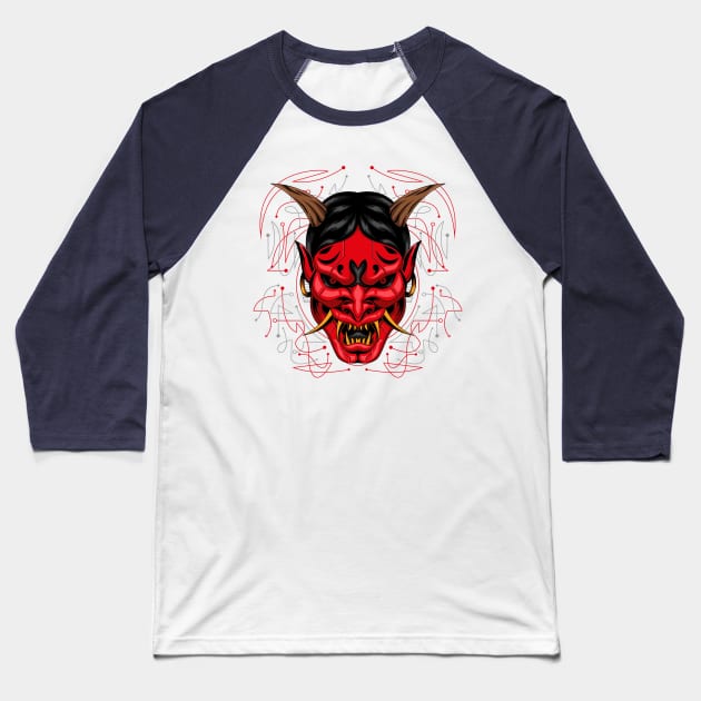 yokai oni mask mecha Baseball T-Shirt by SHINIGAMII